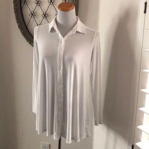 Liz Claiborne white button down top size small